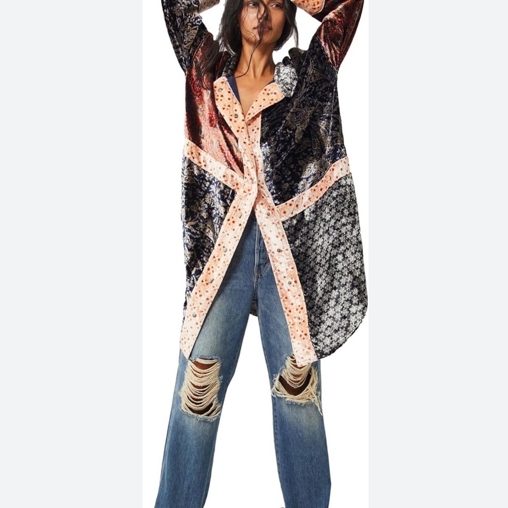 We The Free Velvet Patchwork Jacket - image 1